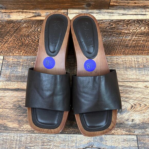 Splendid Brexlee Platform Wedge Clog Sandals Women's 8.5 Slip On Brown Y2K Stud - Picture 5 of 10